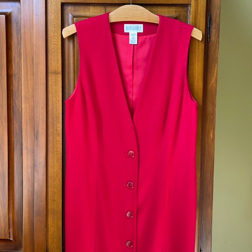 Lands End Wool Button front Dress or vest